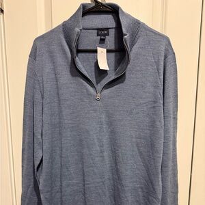 BRAND NEW J. Crew Blue Zip Up Sweater